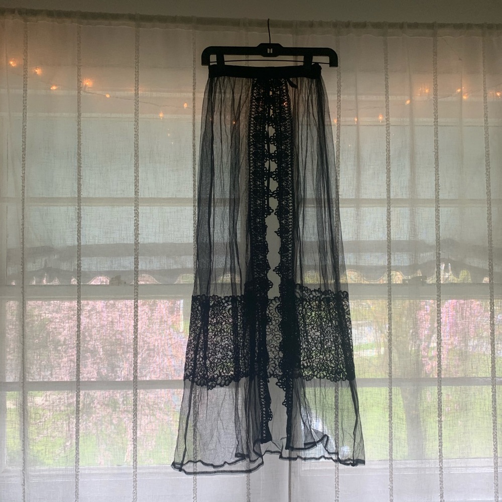LM 101 Black Lace Swimsuit coverup skirt